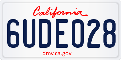 CA license plate 6UDE028
