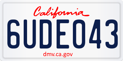 CA license plate 6UDE043