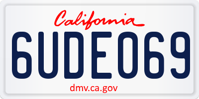 CA license plate 6UDE069