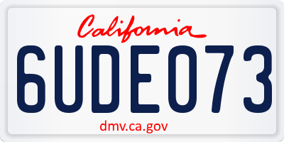 CA license plate 6UDE073
