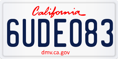 CA license plate 6UDE083