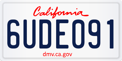 CA license plate 6UDE091