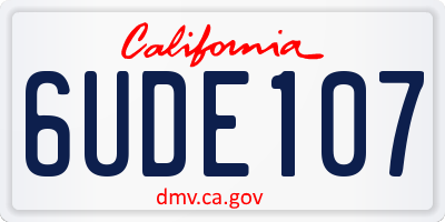 CA license plate 6UDE107