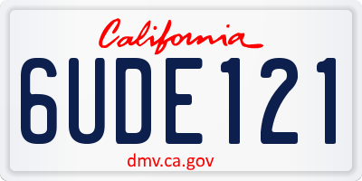 CA license plate 6UDE121