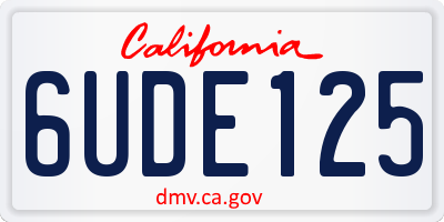 CA license plate 6UDE125