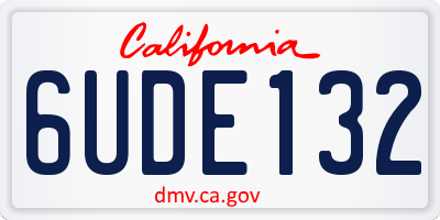 CA license plate 6UDE132