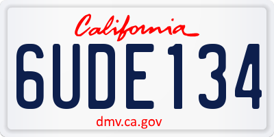 CA license plate 6UDE134