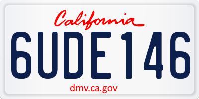 CA license plate 6UDE146