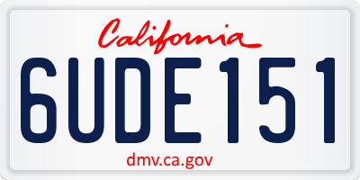 CA license plate 6UDE151