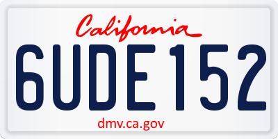 CA license plate 6UDE152