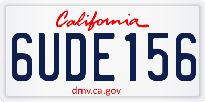CA license plate 6UDE156