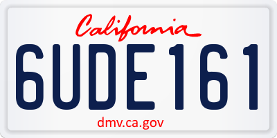 CA license plate 6UDE161