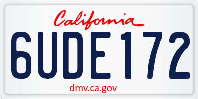 CA license plate 6UDE172