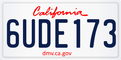 CA license plate 6UDE173