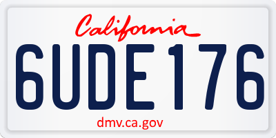 CA license plate 6UDE176