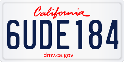 CA license plate 6UDE184