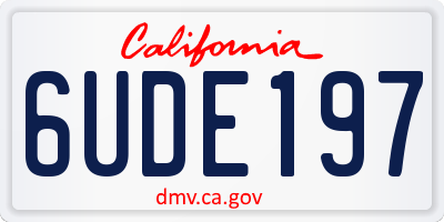 CA license plate 6UDE197