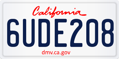 CA license plate 6UDE208