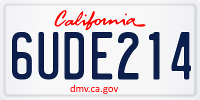 CA license plate 6UDE214