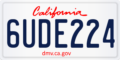 CA license plate 6UDE224