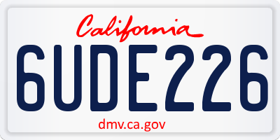 CA license plate 6UDE226