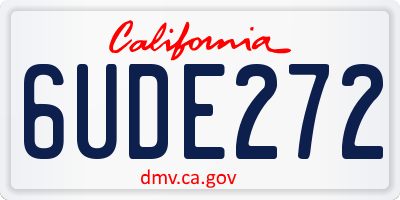 CA license plate 6UDE272