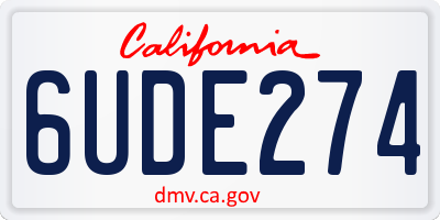 CA license plate 6UDE274