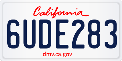 CA license plate 6UDE283