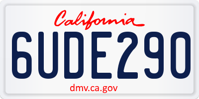 CA license plate 6UDE290