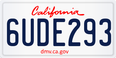 CA license plate 6UDE293