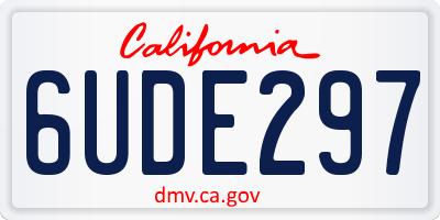 CA license plate 6UDE297