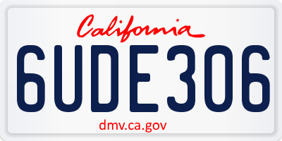 CA license plate 6UDE306