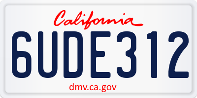 CA license plate 6UDE312