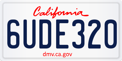 CA license plate 6UDE320