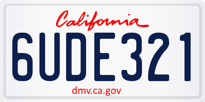 CA license plate 6UDE321