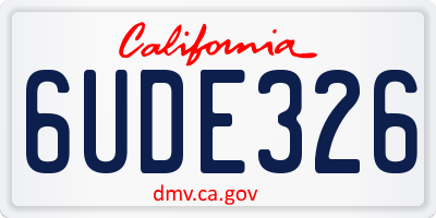 CA license plate 6UDE326