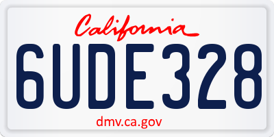 CA license plate 6UDE328