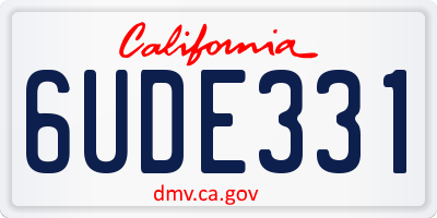 CA license plate 6UDE331
