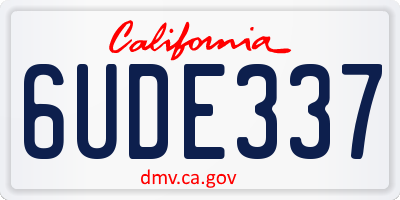 CA license plate 6UDE337