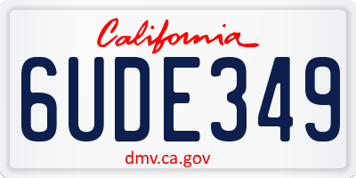 CA license plate 6UDE349