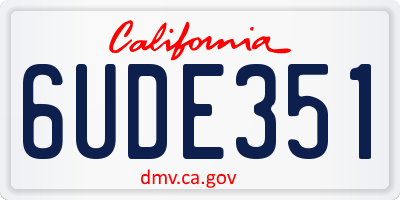 CA license plate 6UDE351