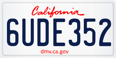 CA license plate 6UDE352