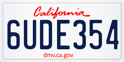CA license plate 6UDE354