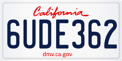 CA license plate 6UDE362