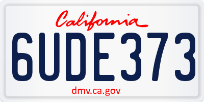 CA license plate 6UDE373