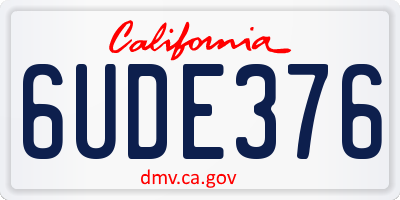 CA license plate 6UDE376