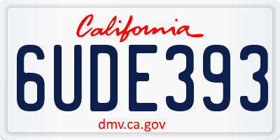 CA license plate 6UDE393