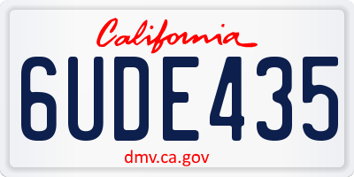 CA license plate 6UDE435