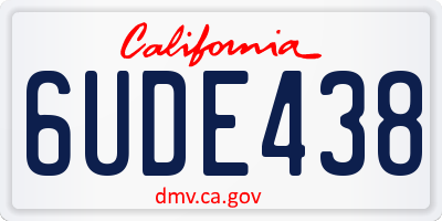 CA license plate 6UDE438