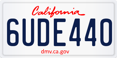 CA license plate 6UDE440